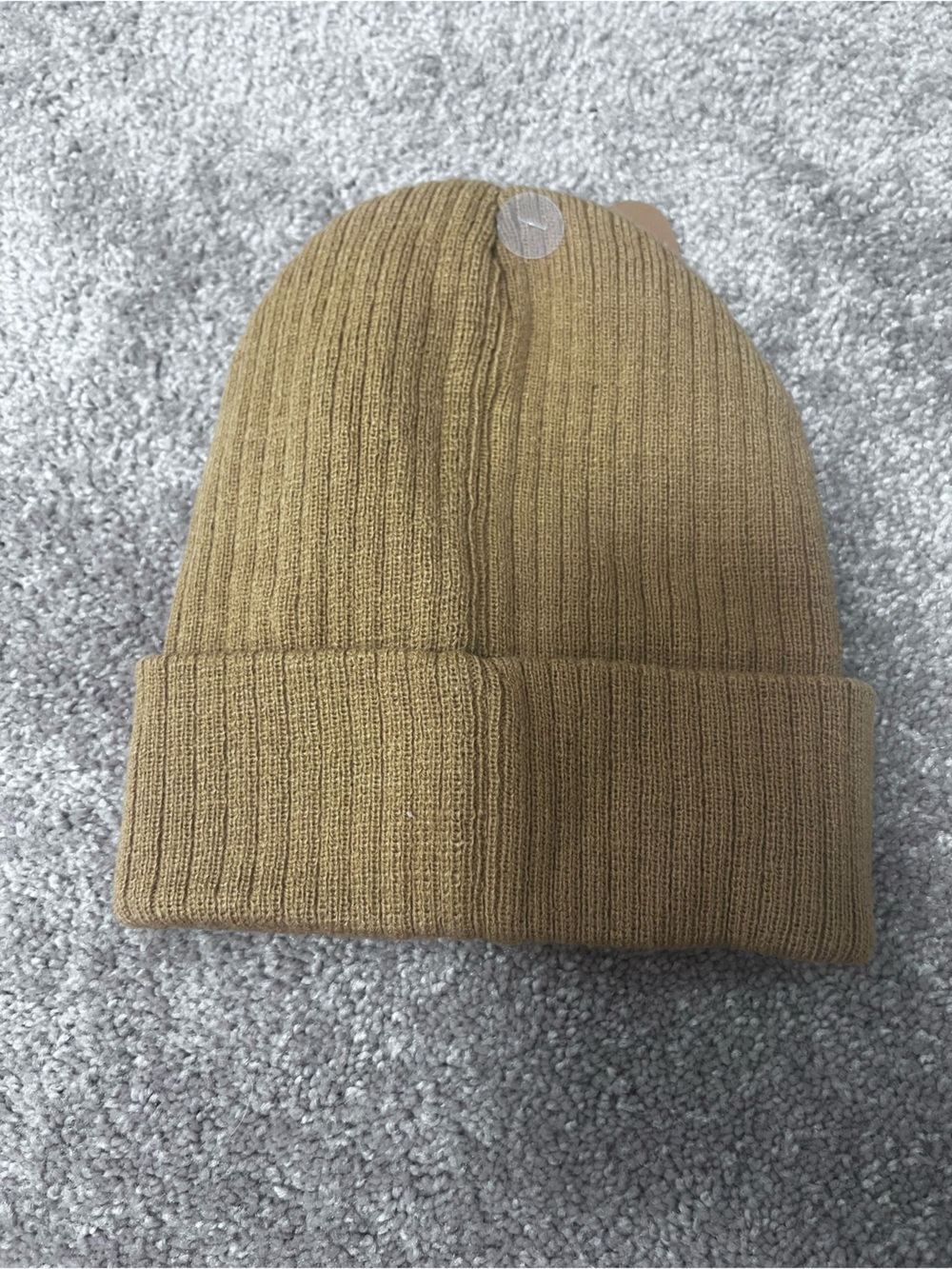 NEW tan unisex beanie one size - Picture 2 of 2